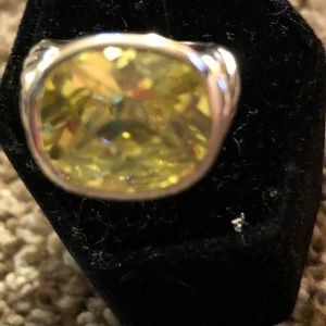 Limon topaz sterling silver ring.